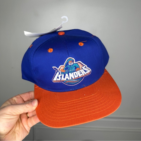 Vintage Deadstock NEW 90s NHL New York Islanders Fisherman Snapback Hat